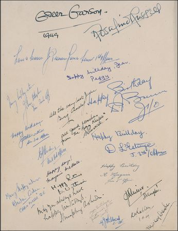Lot #1013 Queen Elizabeth Passengers: Disney, Hitchcock, Heifitz, and Fleming sail on the Queen Elizabeth - Image 1