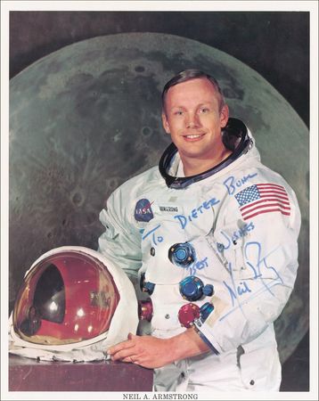 Lot #401 Neil Armstrong and Buzz Aldrin Signed Photographs - Image 1