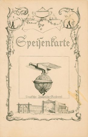 Lot #426 Hindenburg: A trio of 1936 Hindenburg items, including a lunch menu signed by Richard C. DuPont and Ernst A. Lehmann, senior officer aboard the final voyage - Image 4