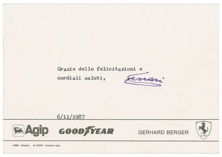 Lot #1227 Enzo Ferrari: Grazie from Ferrari - Image 2