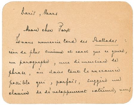 Lot #509 Stephane Mallarme Handwritten Letter Signed - Image 2