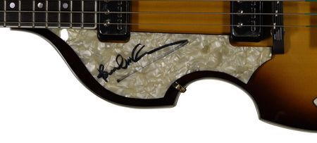 Lot #655 Beatles: Paul McCartney: McCartney signs a Höfner “violin” bass guitar, his trademark instrument - Image 2