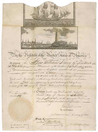 Lot #69 James Madison and James Monroe: Passage for the “Brig William Henry of New York” - Image 1