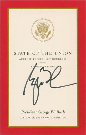 Lot #6 George W. Bush State of The Union Booklet