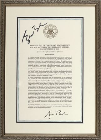 Lot #7 George W. Bush Proclamation