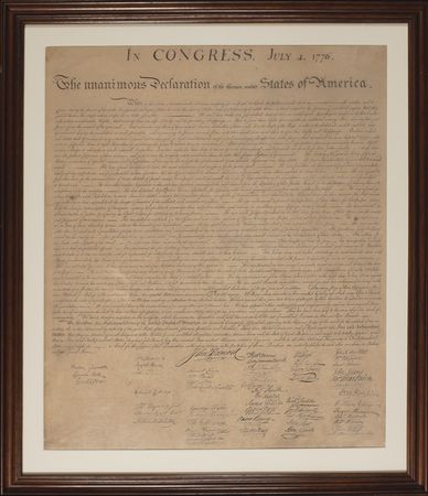 Lot #169 Declaration of Independence: Scarce 1848 Peter Force copy of the Declaration of Independence?and a signature of its most prominent Signer - Image 1