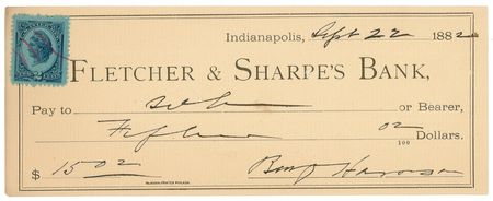 Lot #42 Benjamin Harrison Checks - Image 3