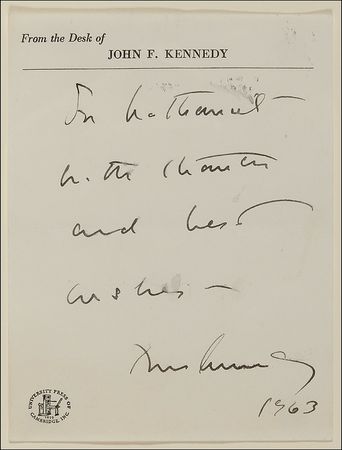 Lot #60 John F. Kennedy: Rare Kennedy presidential note from 1963 - Image 2