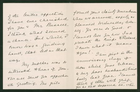 Lot #10 Francis F. Cleveland: On the one-year anniversary of Grover Cleveland?s death, the former First Lady remembers: ?I could only thank God when his distress was shortened?but oh how we miss him!? - Image 2