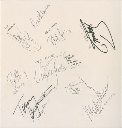 Lot #1236 Golf Legends: Payne Stewart and others sign a Legends book - Image 2