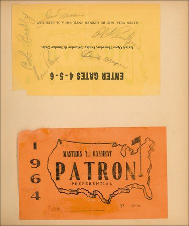 Lot #1237 Golf Masters: 1964 Masters signatures, including Palmer, Nicklaus, Nelson, and Player - Image 2
