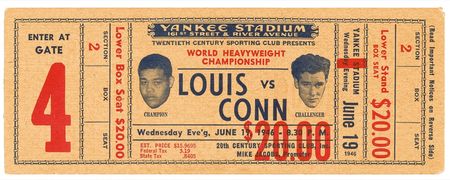 Lot #1273 Joe Louis: Vintage ‘Brown Bomber’ photo and original ticket stub - Image 2