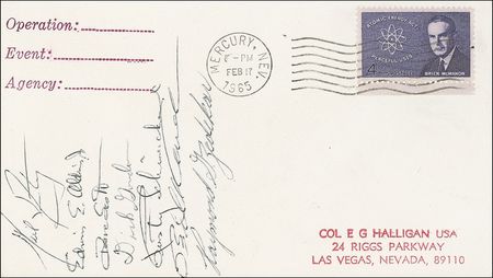 Lot #437 Nevada Test Site: At the dawn of the space program seventeen participants, including Armstrong, Aldrin, Bean, and Von Braun, sign from highly secretive Mercury, Nevada - Image 1
