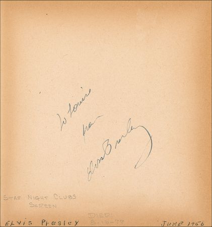 Lot #764 Elvis Presley and Friends: Vintage album signed by Presley, Cole, Mineo, and the Stooges - Image 1