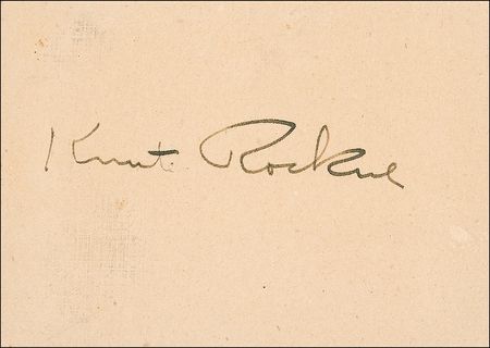 Lot #1328 Knute Rockne: Fine Rockne signature and biography - Image 1