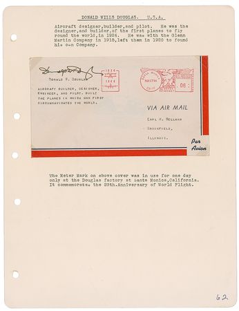 Lot #419 Donald W. Douglas First Day Cover - Image 1