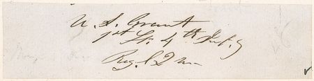 Lot #38 U. S. Grant Signature