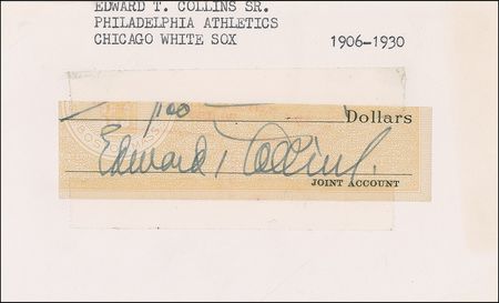 Lot #1204 Eddie Collins Signature - Image 2