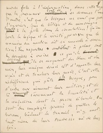 Lot #570 Emile Zola: Original Zola manuscript, a cutting execration of the daily pressand the journalists that he would use to his ?J?Accuse!? advantage a decade later - Image 11