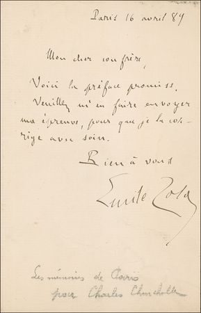 Lot #570 Emile Zola: Original Zola manuscript, a cutting execration of the daily pressand the journalists that he would use to his ?J?Accuse!? advantage a decade later - Image 2