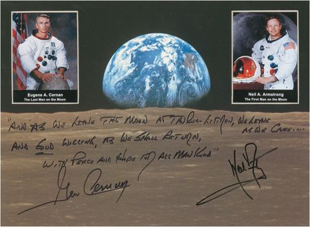 Lot #402 Neil Armstrong and Gene Cernan: The first and last men on the moon - Image 1