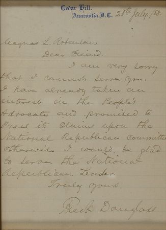 Lot #178 Frederick Douglass: Douglass heads to the Republican National Convention, where he would become the first African-American to receive a vote for US president - Image 2