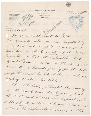 Lot #109 Franklin D. Roosevelt: FDR in the midst of acquiring Warm Springs - Image 1