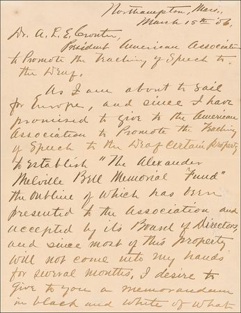 Lot #134 Alexander Graham Bell: Preparing to sail for Europe, Bell makes provisions for his father’s memorial fund…“in case of accident to myself” - Image 2
