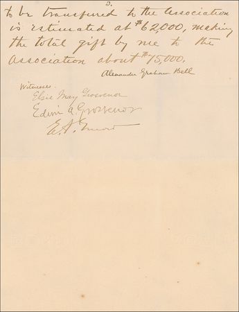 Lot #134 Alexander Graham Bell: Preparing to sail for Europe, Bell makes provisions for his father’s memorial fund…“in case of accident to myself” - Image 4