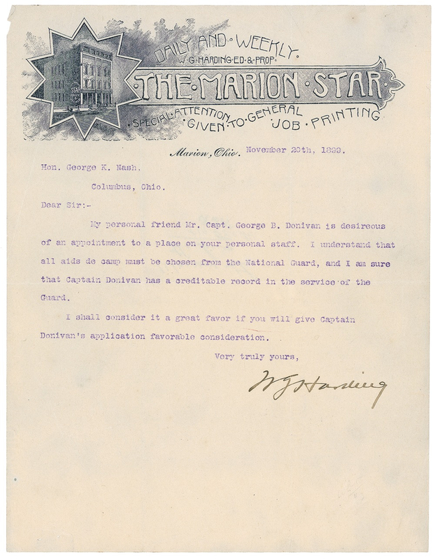 Lot 44 Warren G. Harding Typed Letter Signed