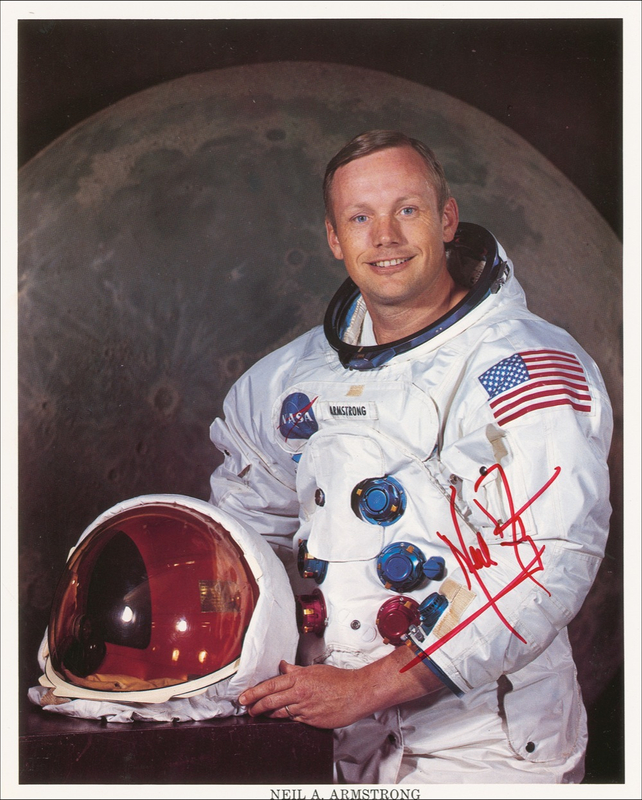 Lot 434 Neil Armstrong: Pristine uninscribed photo of the first man on the moon