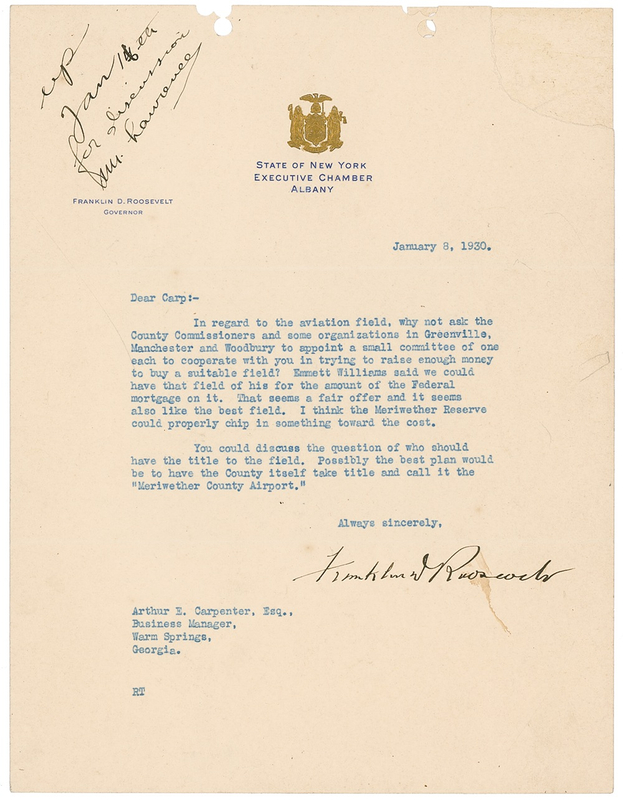 Lot 100 Franklin D. Roosevelt Typed Letter Signed