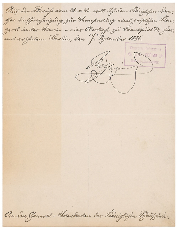 Lot 310 Wilhelm I Signed Document