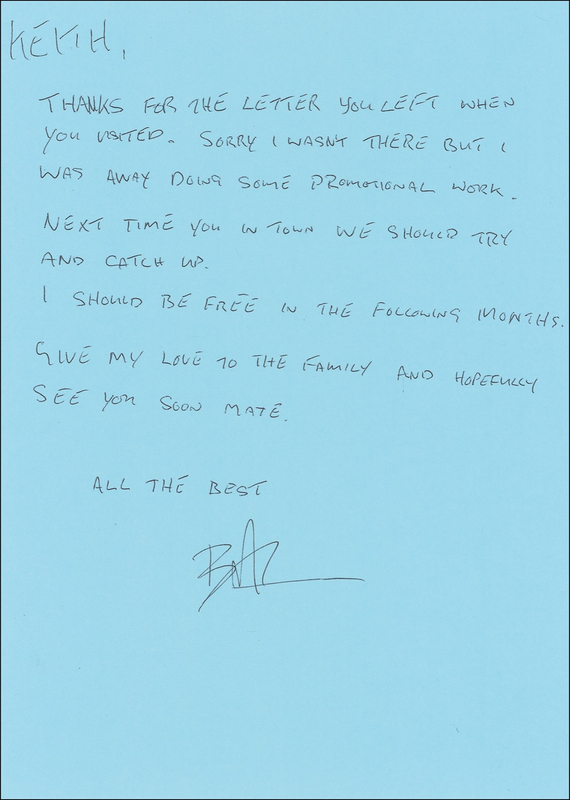 Lot 1117 Brandon Lee: “See you soon mate”