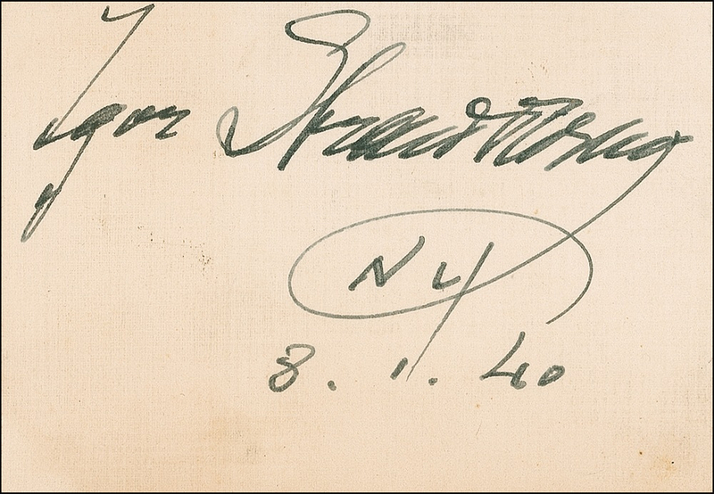 Lot 711 Igor Stravinsky Signature