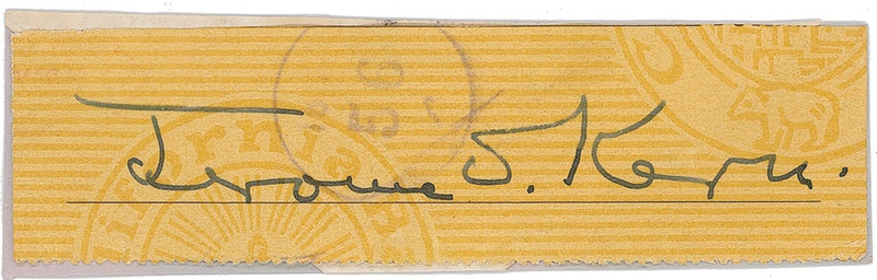 Lot 693 Jerome Kern Signature