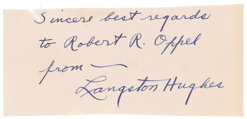 Lot 551 Langston Hughes Signature