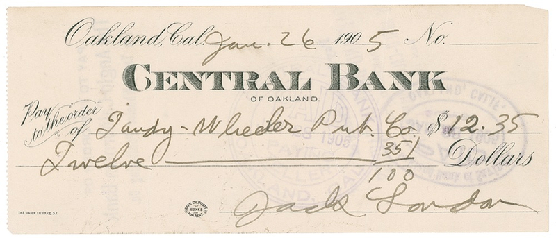 Lot 563 Jack London Check