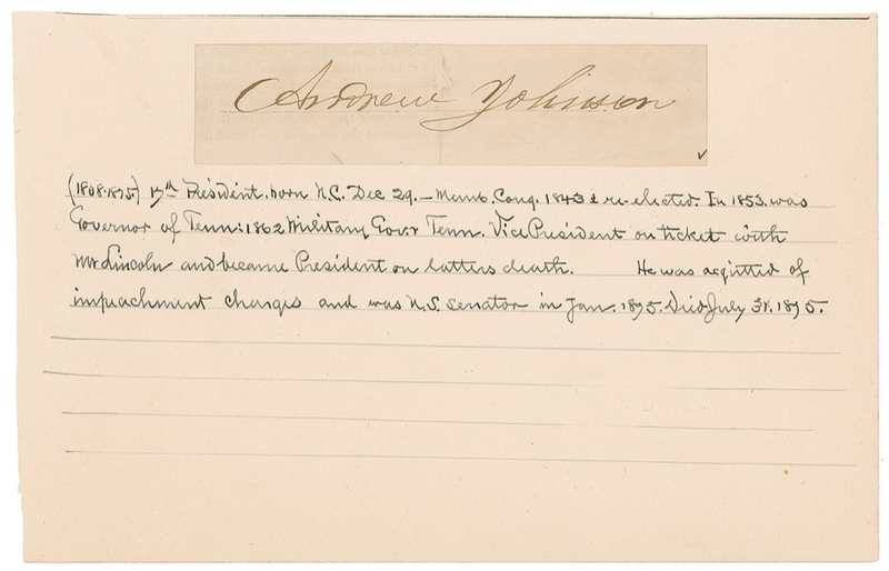 Lot 59 Andrew Johnson Signature
