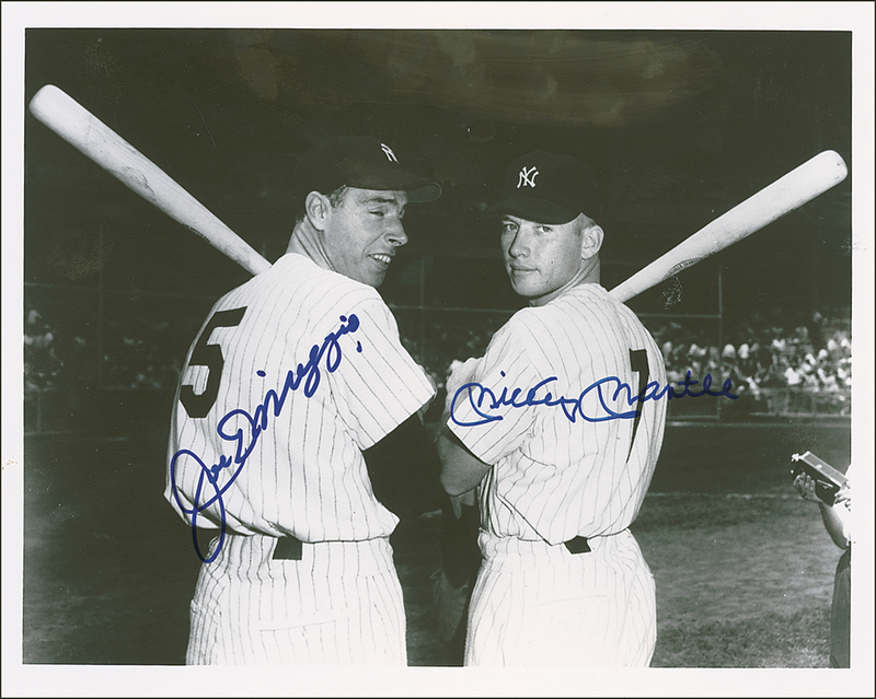 Lot 1283 Mickey Mantle and Joe Dimaggio Signed Photograph