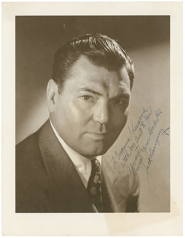 Lot 1208 Jack Dempsey Signed Photograph