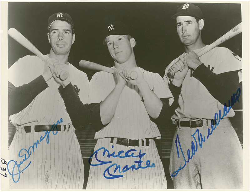Lot 1369 Williams, DiMaggio, Mantle Signed Photograph