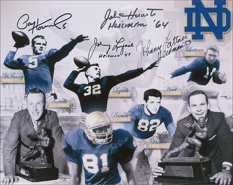 Lot 1321 Notre Dame Heisman Winners Signed Photograph