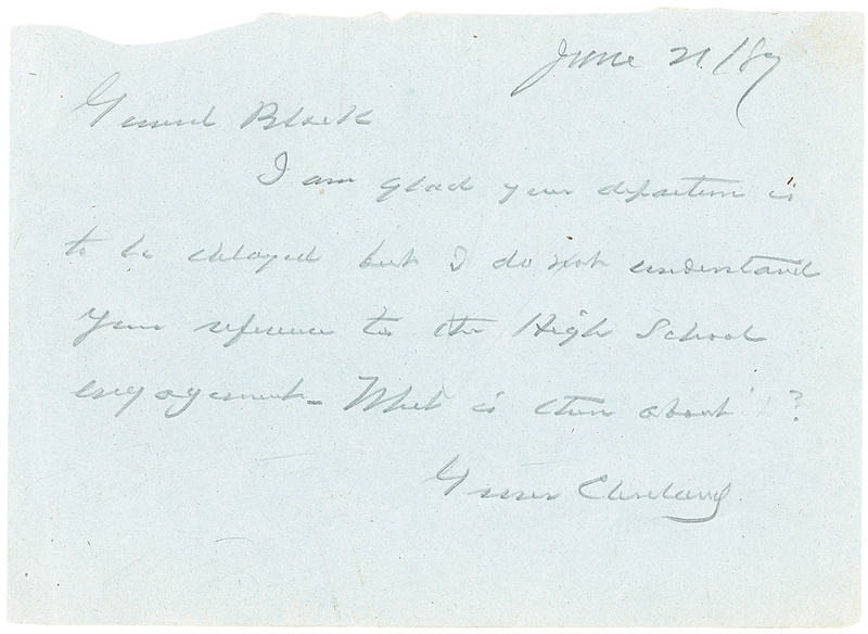 Lot 17 Grover Cleveland Handwritten Letter Signed
