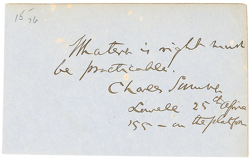 Lot 281 Charles Sumner Signed Quote