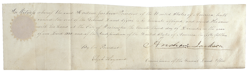 Lot 53 Andrew Jackson: Large Jackson presidential signature