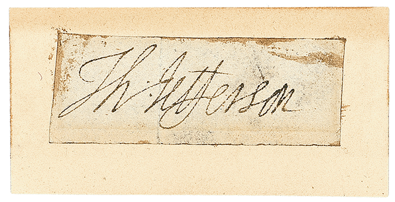 Lot 56 Thomas Jefferson Signature