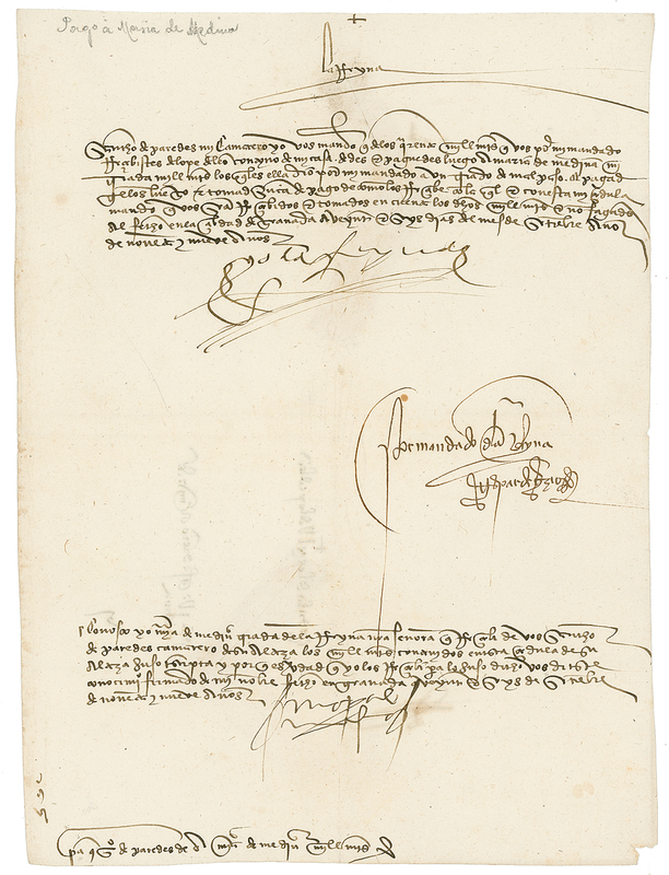 Lot 215 Isabella: Visiting Granada to inspect the Kingdom of the Moors conquered by Spain, Isabella orders a payment to one of her servants
