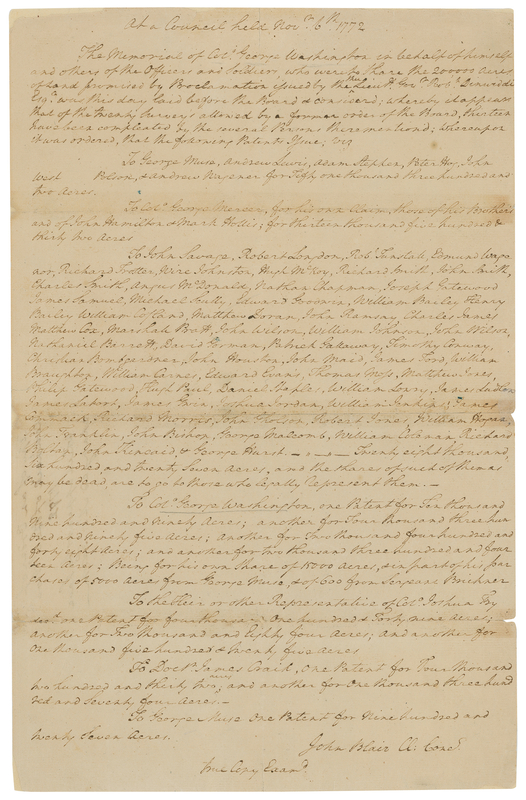 Lot 126 George Washington: Washington once again denied land by Great Britain…a clear foreshadowing of the Colonial rift that would soon lead to Revolution