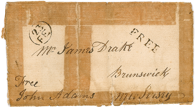 Lot 1 John Adams: Nine days before his inauguration, Adams writes a New Jersey hotel owner